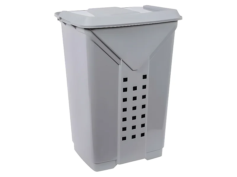 EDA PLASTIQUE Coffre a linge Prima 60 L - Gris béton - 42 x 34,5 x 60 cm