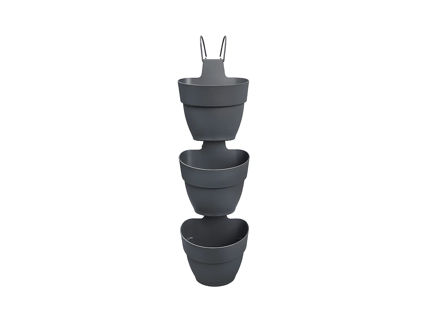 3 Balconnières en plastique Elho Vibia Campana Forêt Verticale anthracite - Ø 17 cm