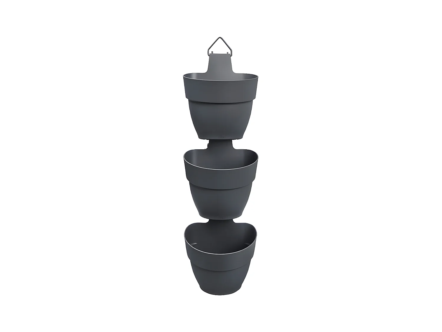 3 Balconnières en plastique Elho Vibia Campana Forêt Verticale anthracite - Ø 17 cm