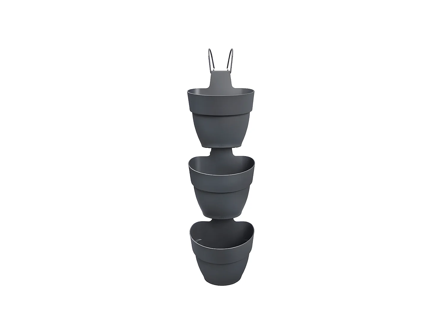 3 Balconnières en plastique Elho Vibia Campana Forêt Verticale anthracite - Ø 17 cm