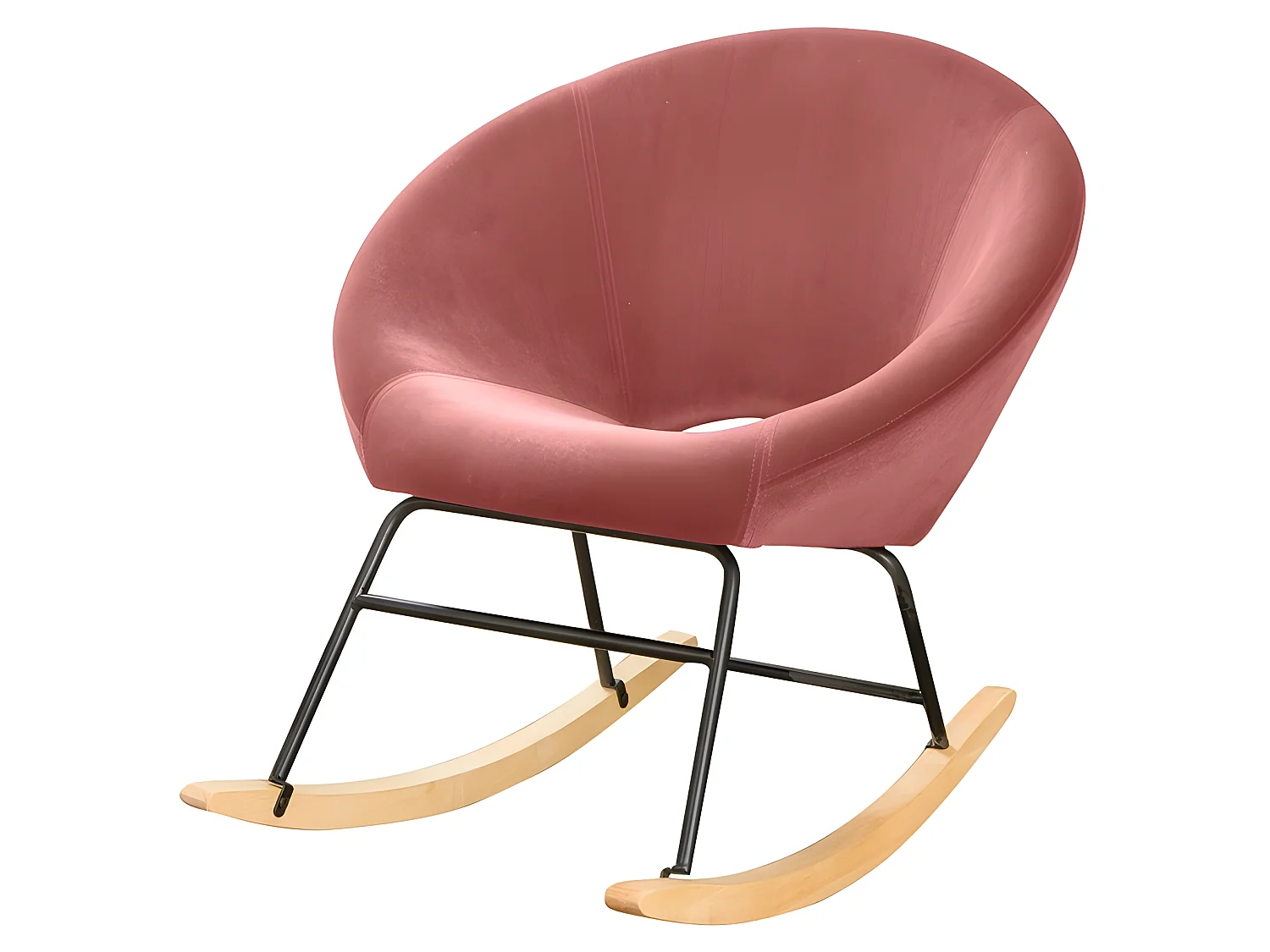 Fauteuil À Bascule Design Lisa - Couleurs - Velours Rose