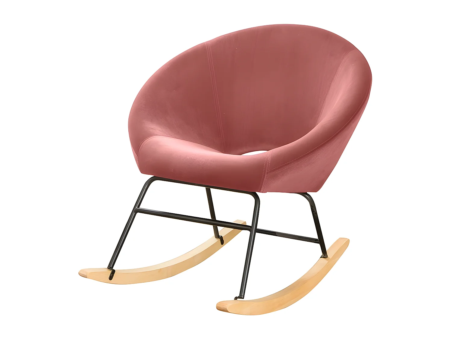 Fauteuil À Bascule Design Lisa - Couleurs - Velours Rose