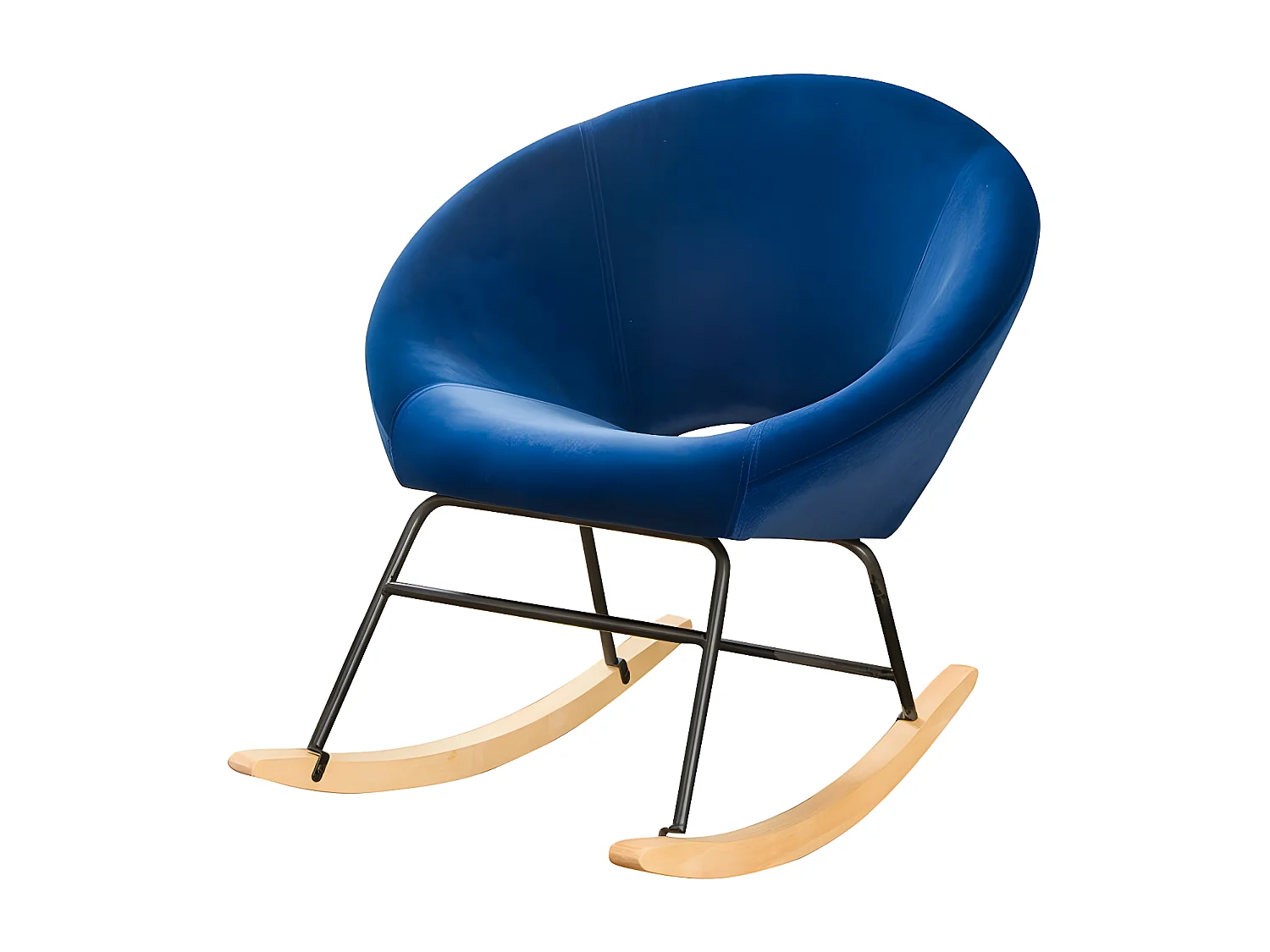 Fauteuil À Bascule Design Lisa - Couleurs - Velours Bleu