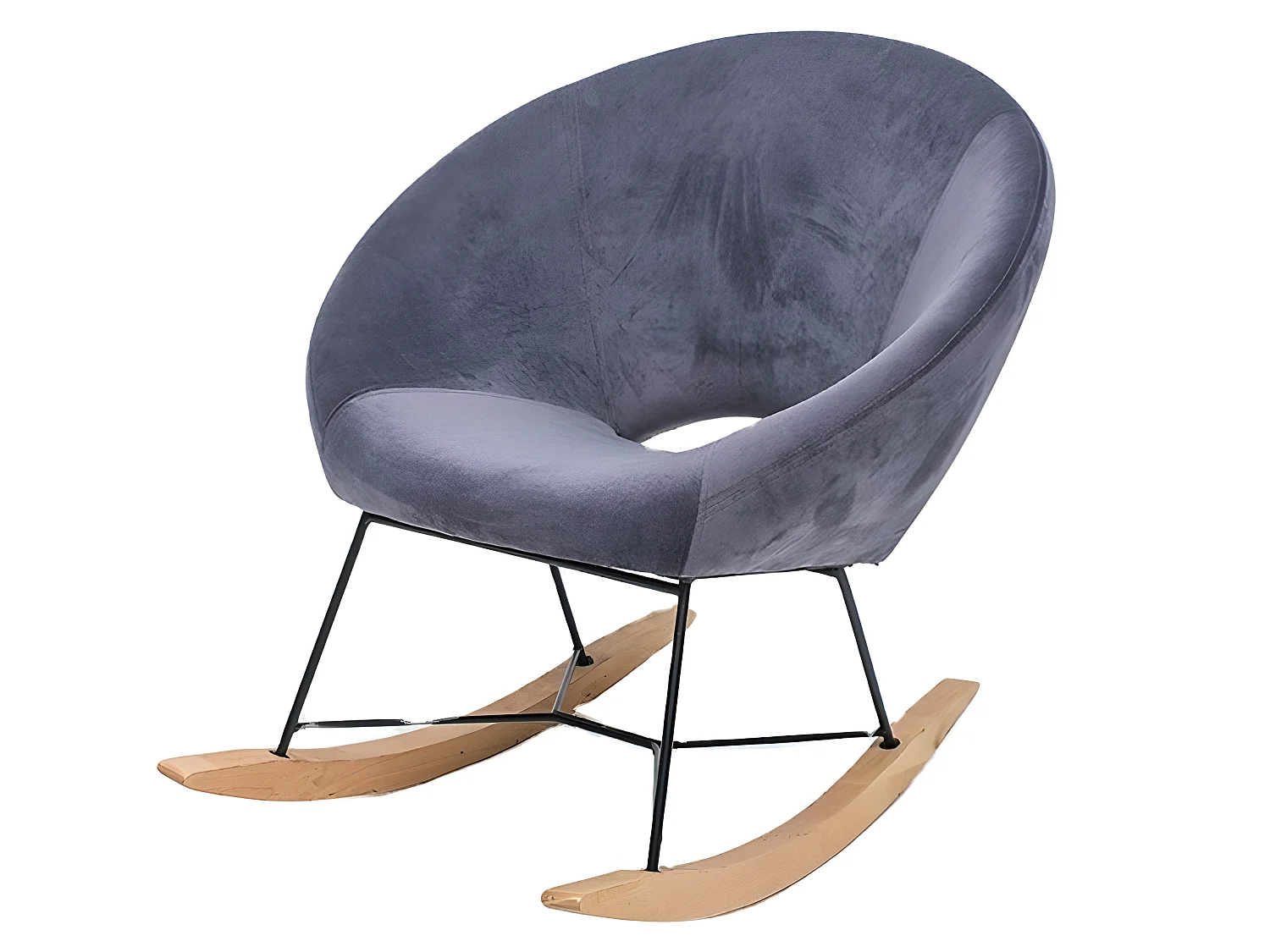 Fauteuil À Bascule Design Lisa - Couleurs - Velours Gris