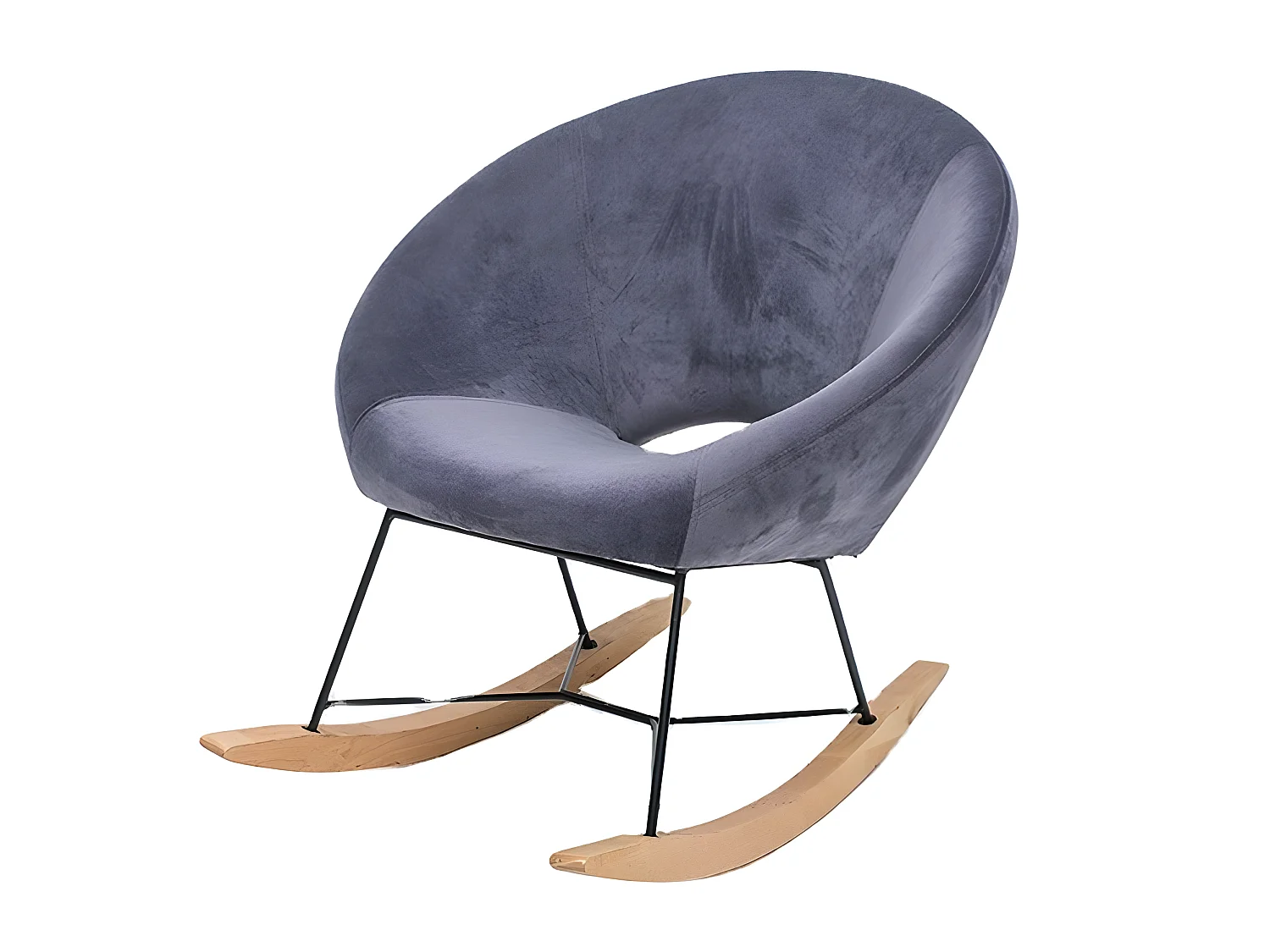 Fauteuil À Bascule Design Lisa - Couleurs - Velours Gris