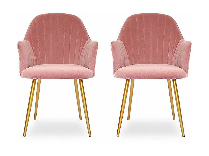 Chaise De Salle À Manger Pied Or Skull X2 Rose