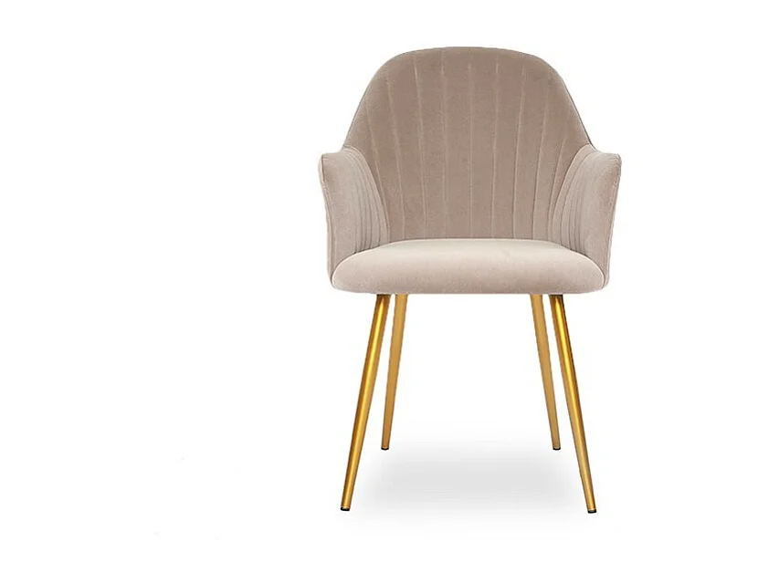 Chaise De Salle À Manger Velours Pied Or Skull - Couleurs - Taupe