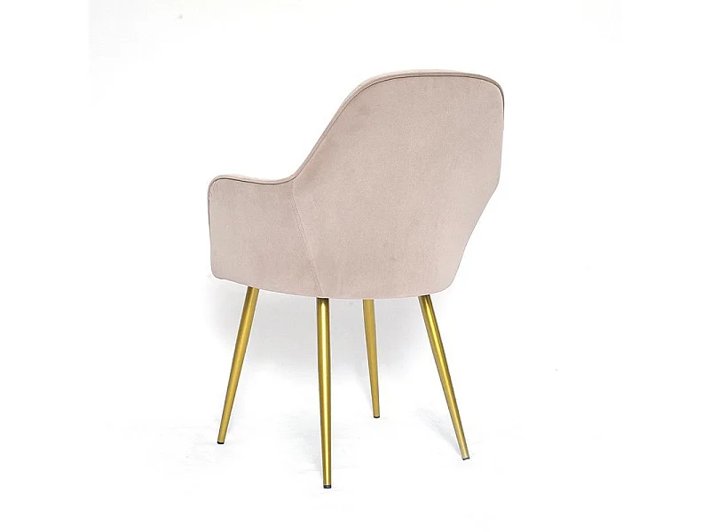 Chaise De Salle À Manger Velours Pied Or Skull - Couleurs - Taupe