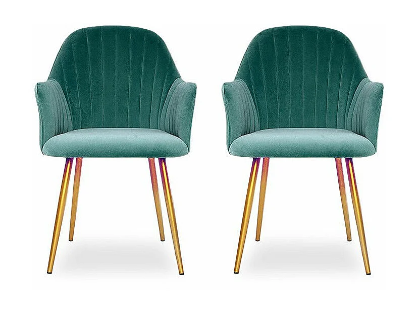 Chaise De Salle À Manger Pied Or Skull X2 Vert