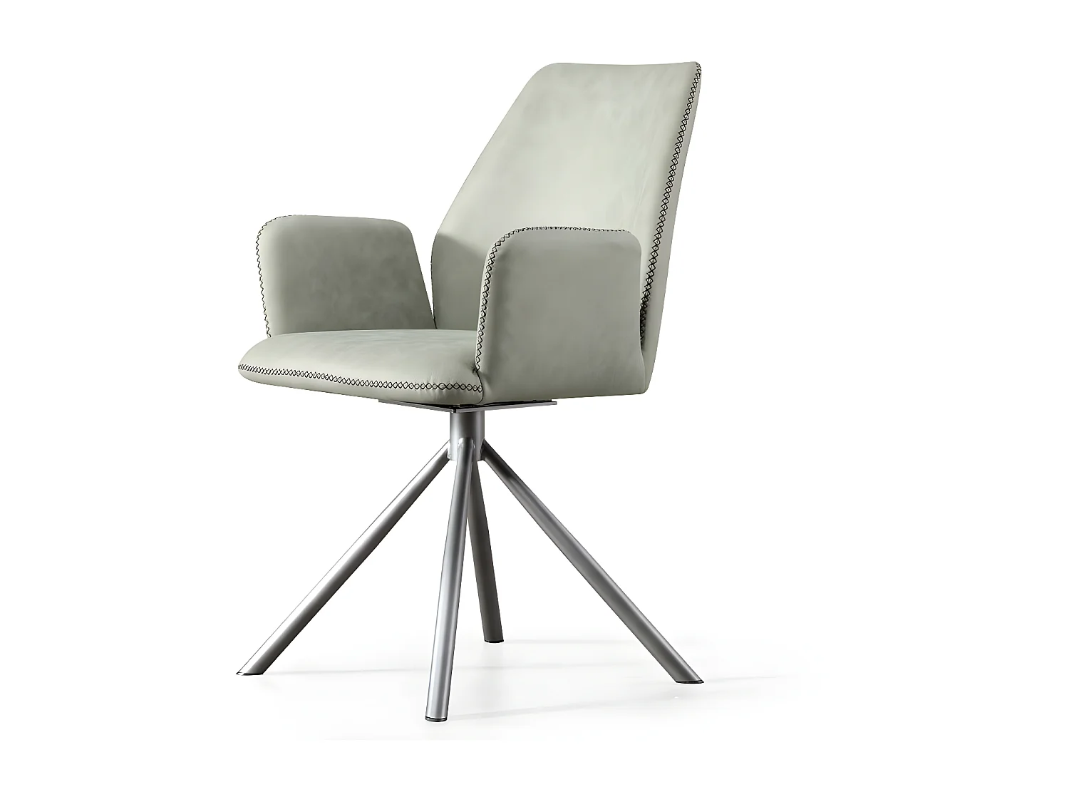 Chaise De Salle À Manger Pivotante Moderne En Simili Cuir Emilio - Couleurs - Pu Gris