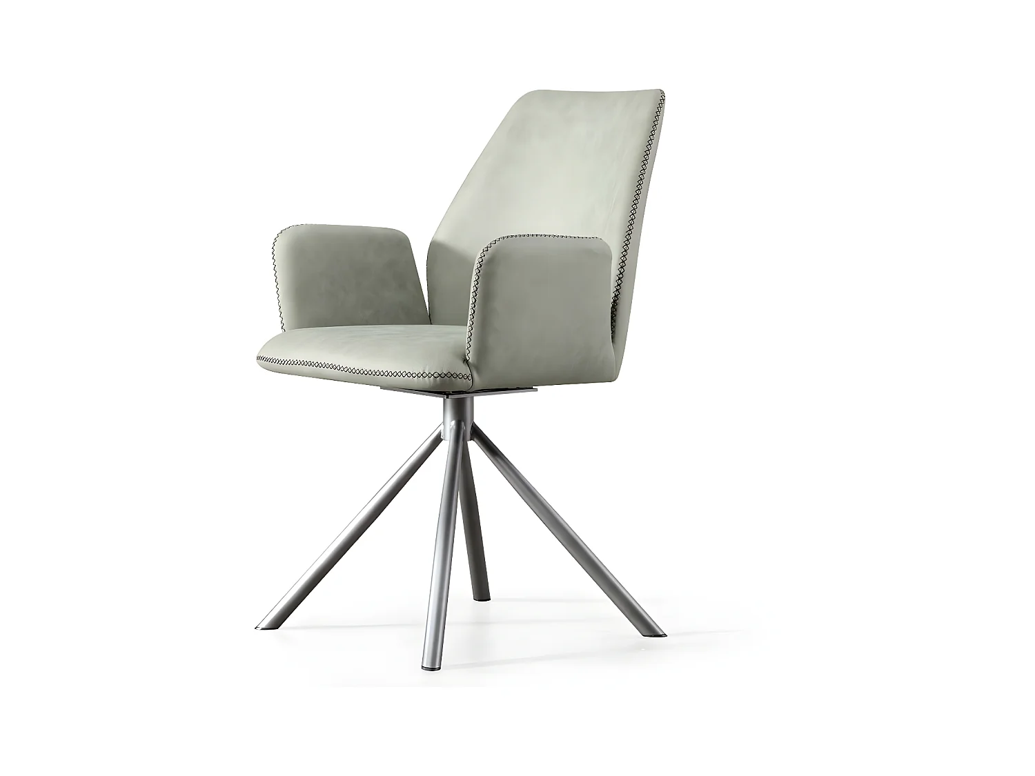 Chaise De Salle À Manger Pivotante Moderne En Simili Cuir Emilio - Couleurs - Pu Gris