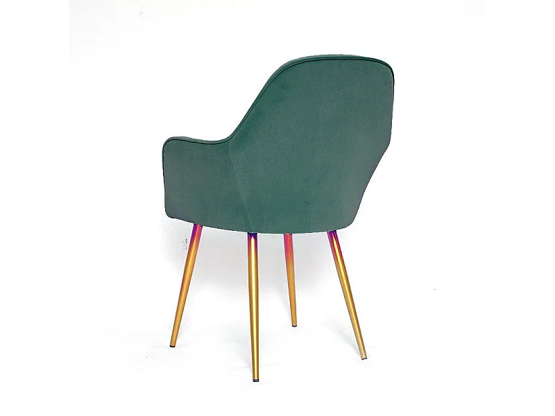 Chaise De Salle À Manger Velours Pied Or Skull - Couleurs - Vert