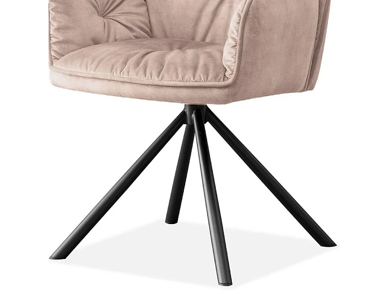 Chaise De Salle À Manger Pivotante Moderne En Velours Botega - Couleurs - Velours Taupe