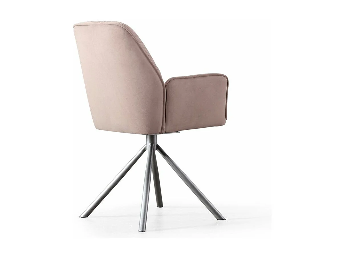 Chaise De Salle À Manger Pivotante Moderne En Velours Botega - Couleurs - Velours Taupe