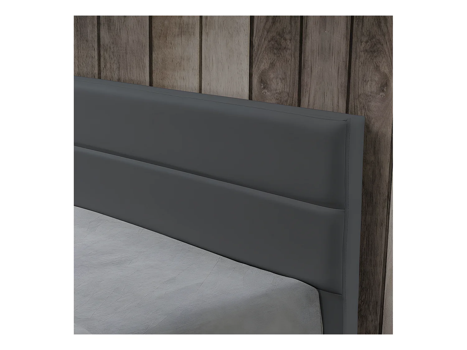 Lit Led Avec Coffre De Rangement Ava - Couleurs - Gris, Tailles - 180x200
