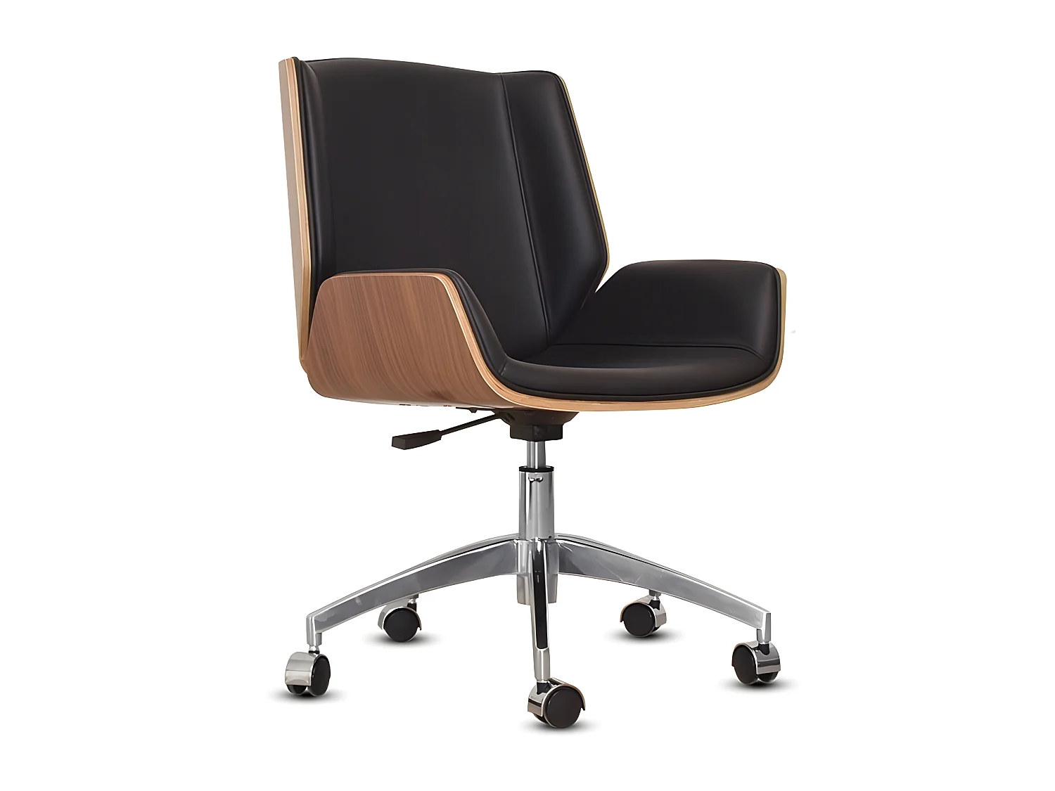Chaise De Bureau Bois Avec Roulettes Duster - Couleurs - Noir