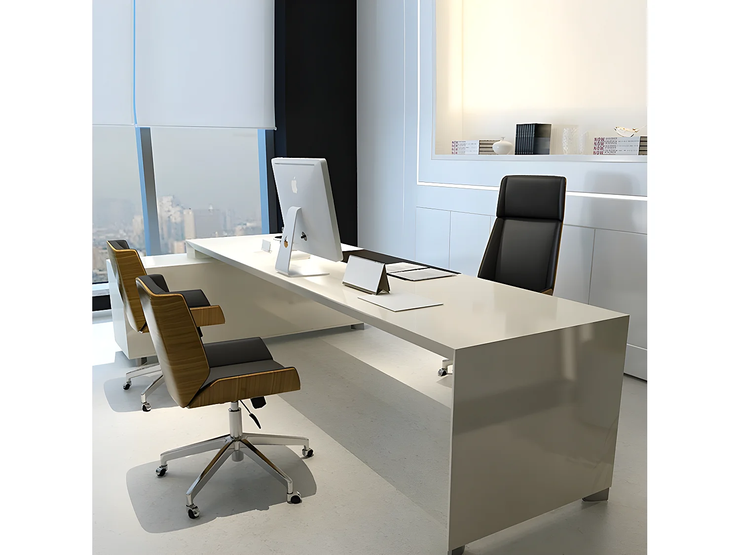 Chaise De Bureau Bois Avec Roulettes Duster - Couleurs - Noir