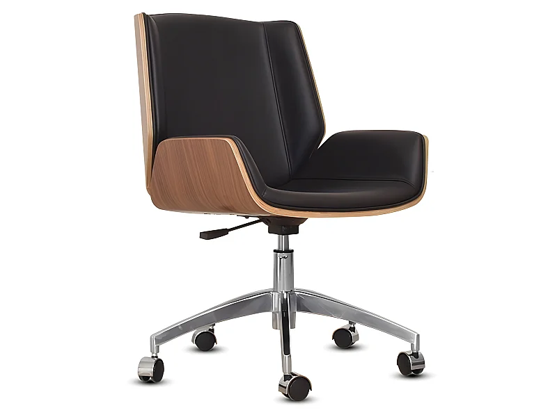 Chaise De Bureau Bois Avec Roulettes Duster - Couleurs - Noir