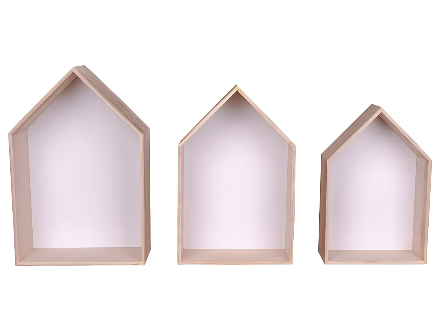 Étagères 3 pcs Evi Blanc et naturel