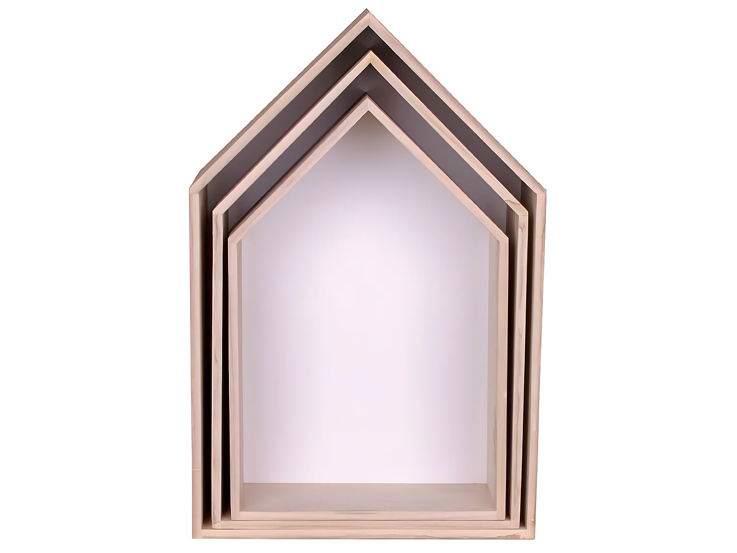 Étagères 3 pcs Evi Blanc et naturel