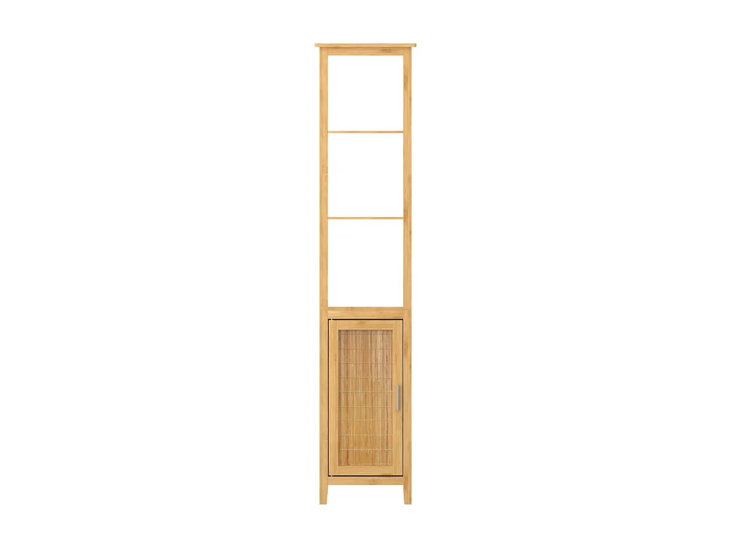 Hochschrank mit 3 Fächern Bambus 40x30x190 cm