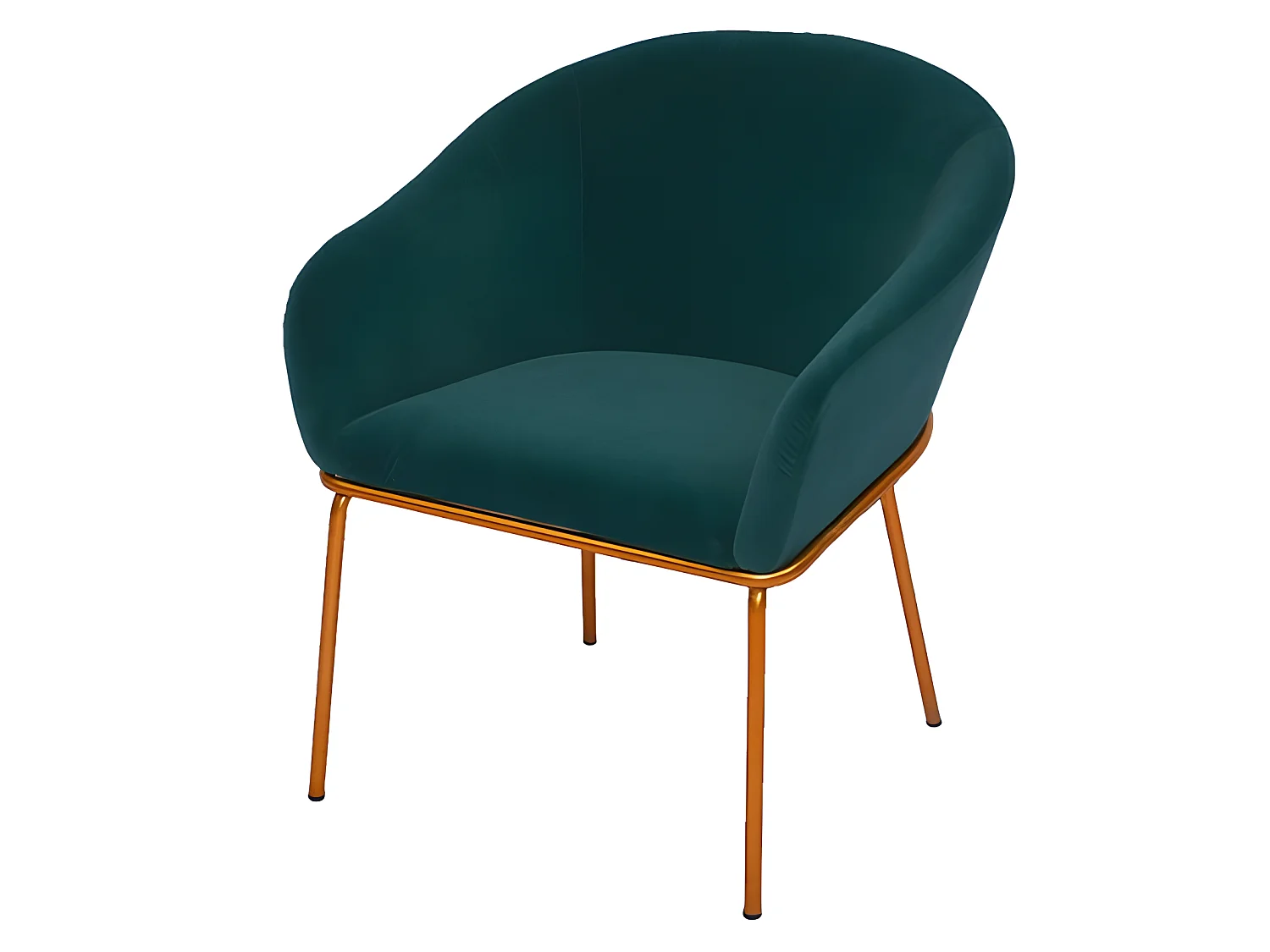 Chaise Avec Accoudoirs Velours Pied Or Muleur - Couleurs - Velours Vert