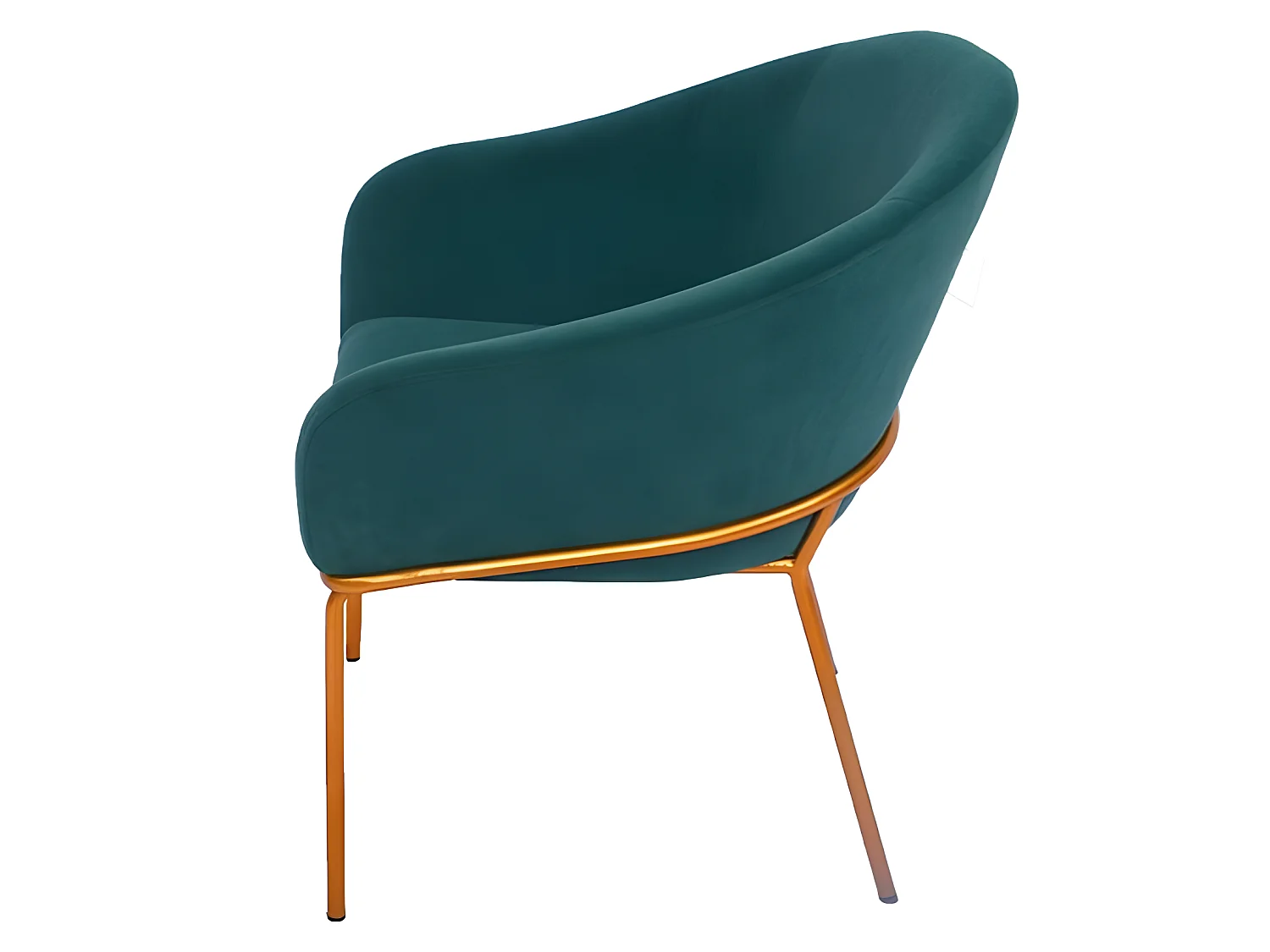 Chaise Avec Accoudoirs Velours Pied Or Muleur - Couleurs - Velours Vert