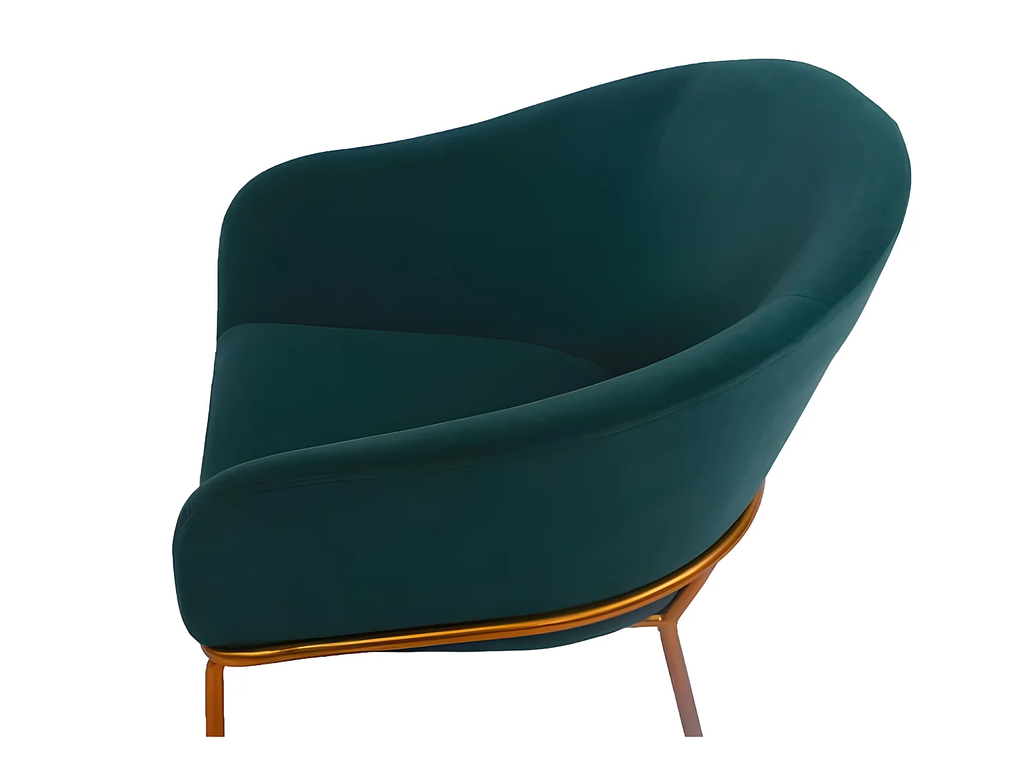 Chaise Avec Accoudoirs Velours Pied Or Muleur - Couleurs - Velours Vert