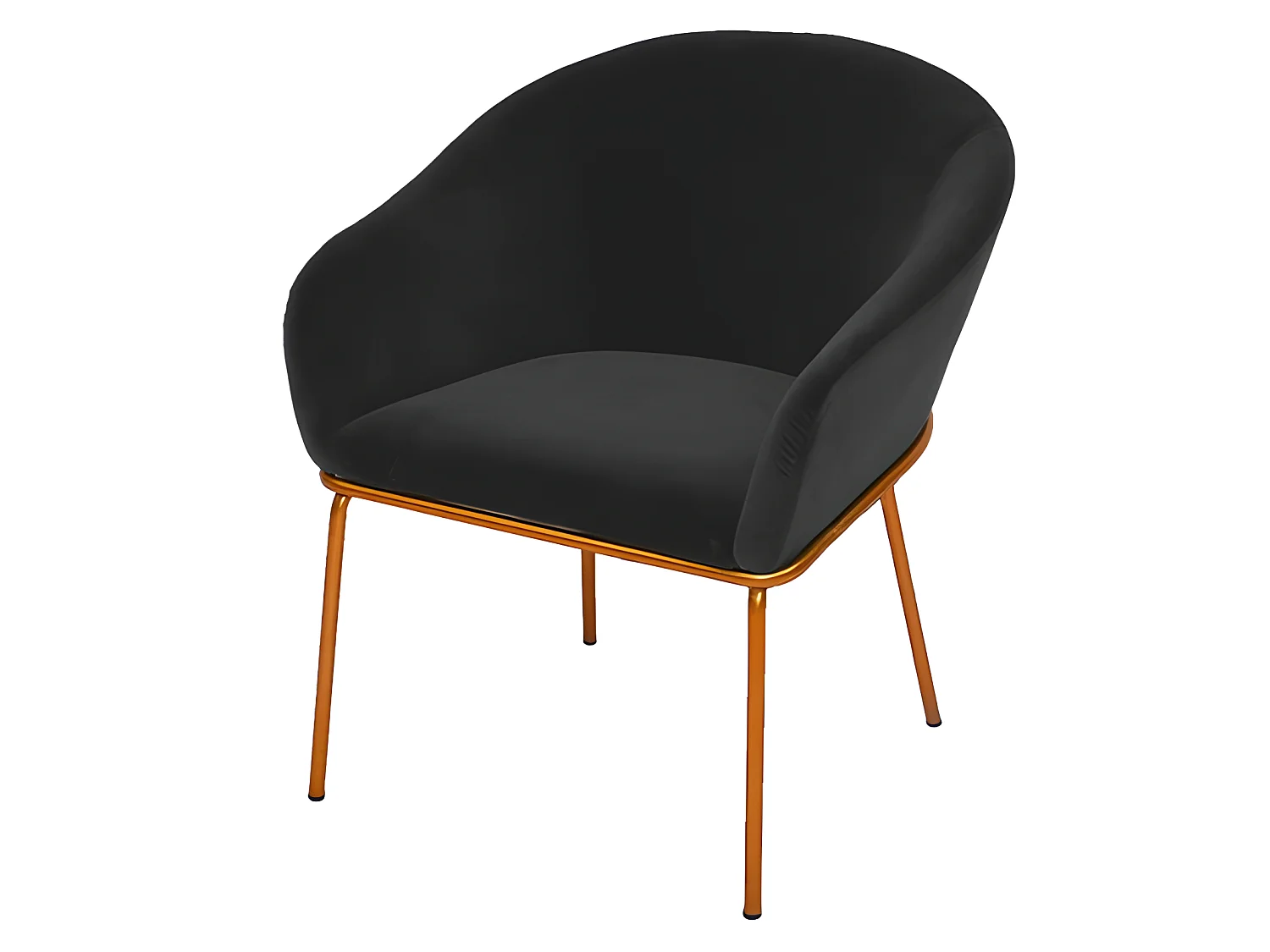 Chaise Avec Accoudoirs Velours Pied Or Muleur - Couleurs - Velours Noir