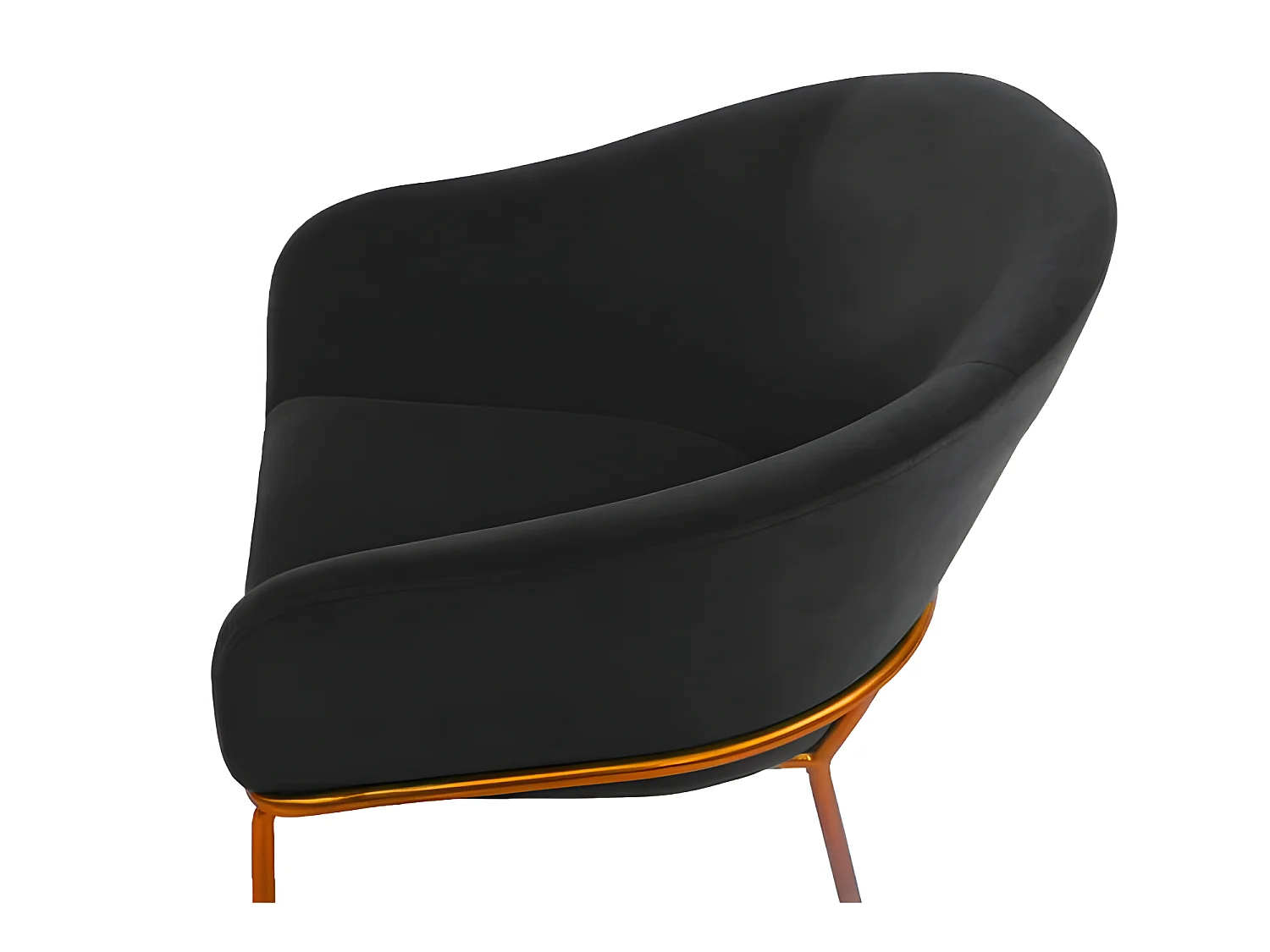 Chaise Avec Accoudoirs Velours Pied Or Muleur - Couleurs - Velours Noir