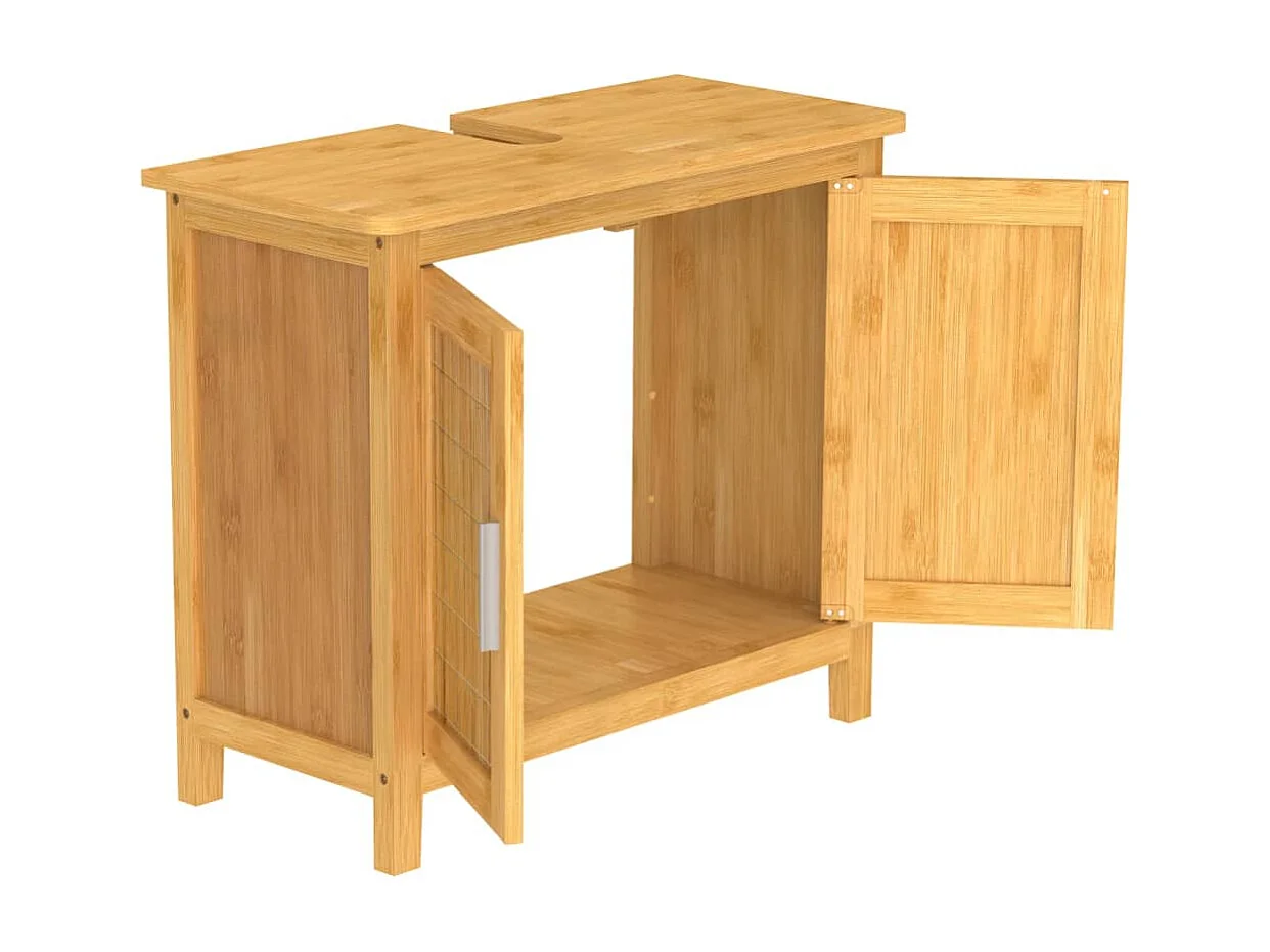 Mobiletto da Bagno in Bambù 67x28x60 cm