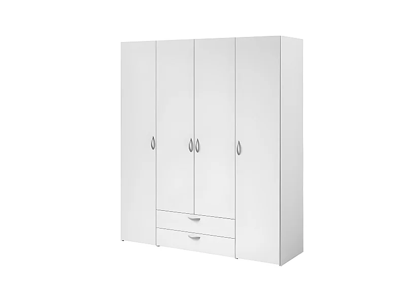 Schrank VARIA Weiß 4 Türen + 2 Schubladen 160x185x51 cm PARISOT