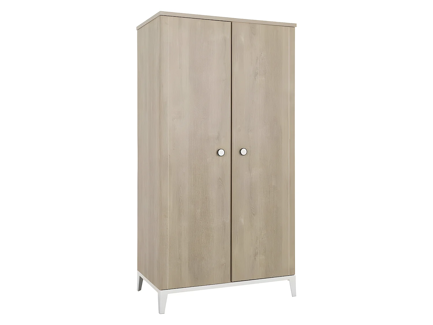 Armoire de chambre enfant - Panneaux de particules - Marron - 2 portes - Style contemporain - L 102 x H 195 x P 58 cm