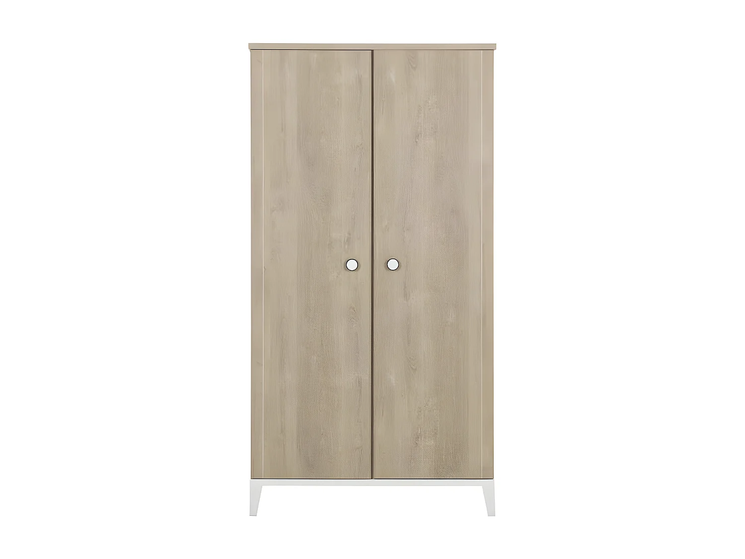 Armoire de chambre enfant - Panneaux de particules - Marron - 2 portes - Style contemporain - L 102 x H 195 x P 58 cm