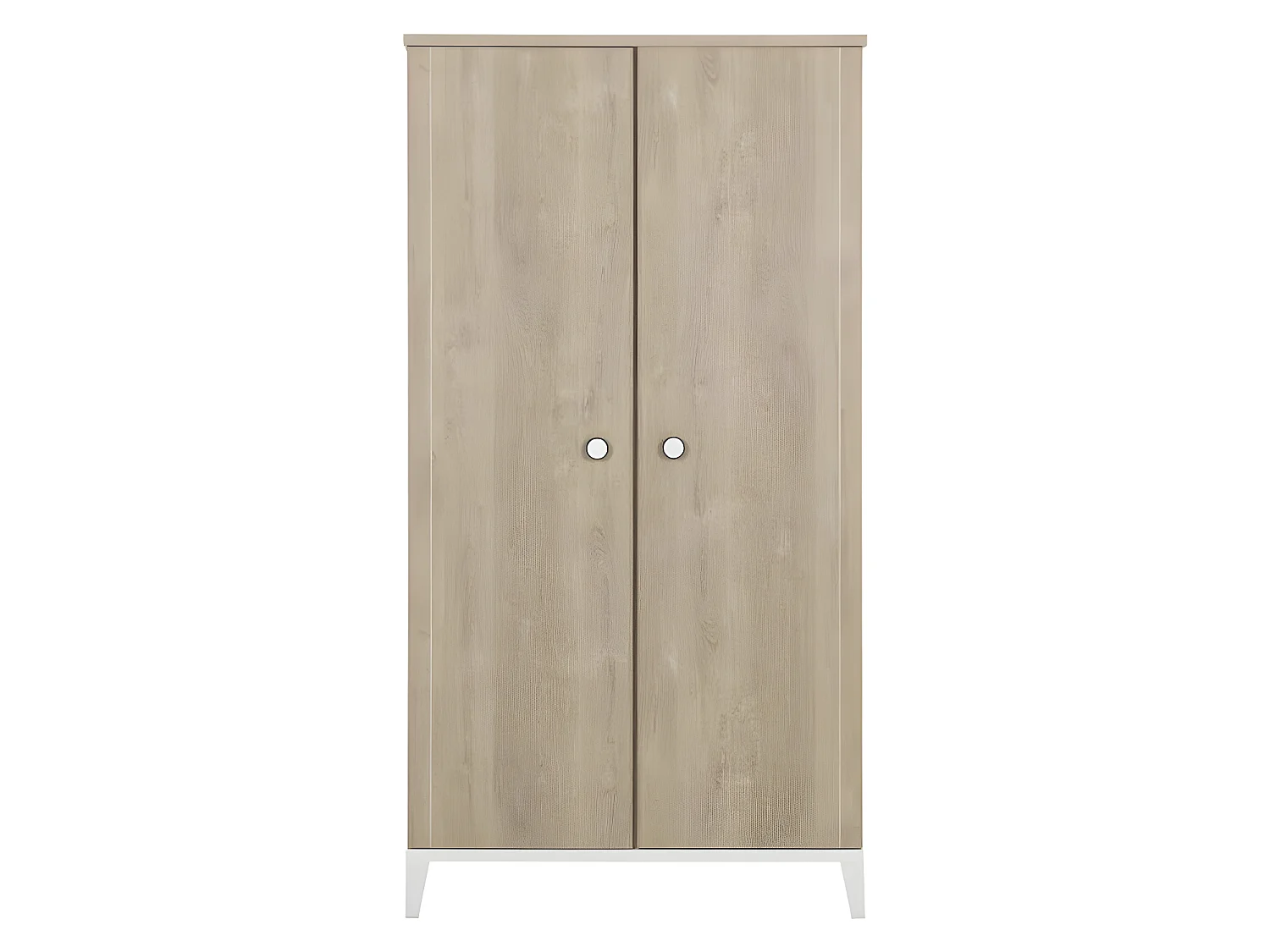 Armoire de chambre enfant - Panneaux de particules - Marron - 2 portes - Style contemporain - L 102 x H 195 x P 58 cm