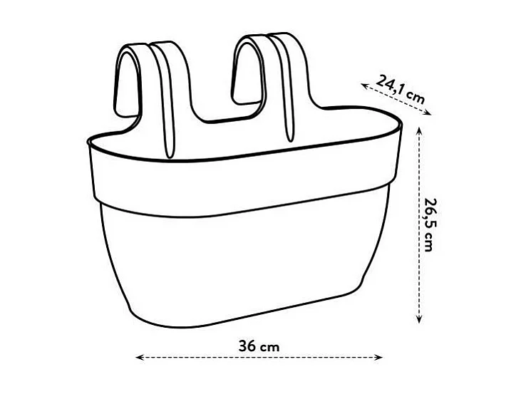 Pot de fleurs - Vibia Campana Easy Hanger Medium - Rose Poussiere - Balcon extérieur - L 24.1 x W 36 x H 26.5 cm