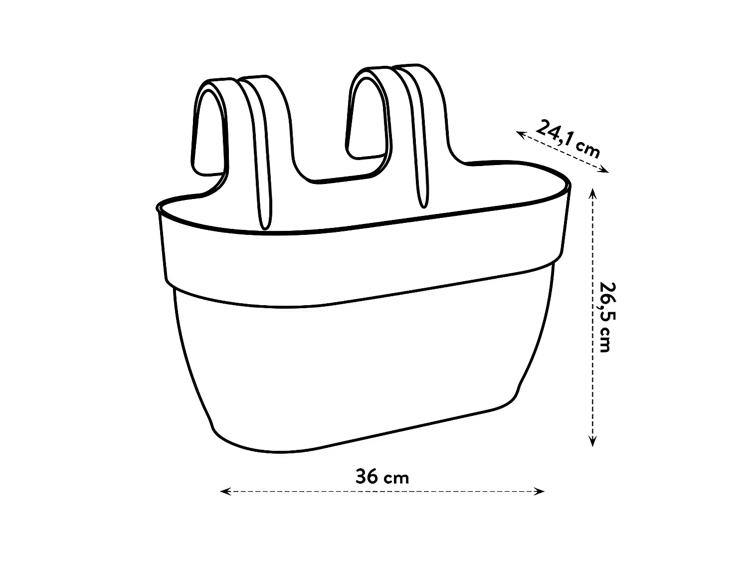 Pot de fleurs - Vibia Campana Easy Hanger Medium - Bleu Vintage - Balcon extérieur - L 24.1 x W 36 x H 26.5 cm