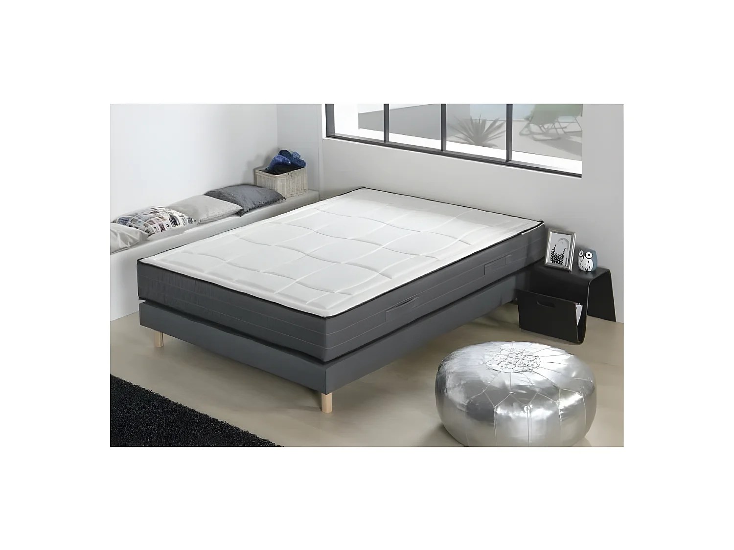 Ensemble Matelas + Sommier 140x190 cm Mémoire de Forme 28cm 5 Zones Ferme DEKO DREAM