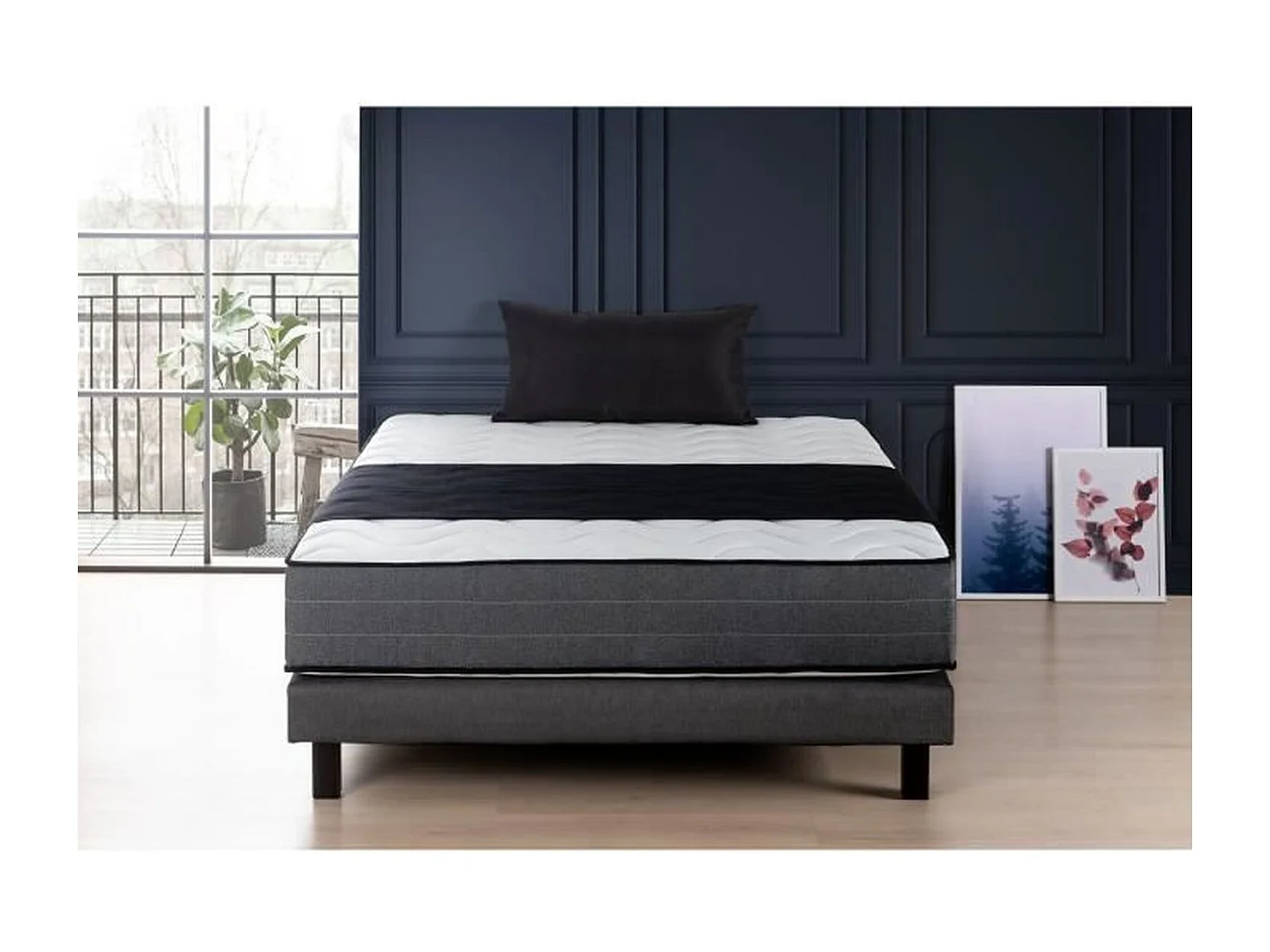 Conjunto Colchón + Somier 160x200 cm Espuma Viscoelástica 28cm 5 Zonas Firme DEKO DREAM