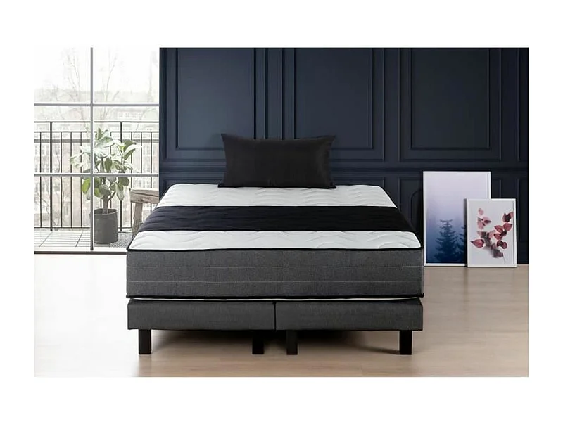 Ensemble sommier + matelass 180 x 200 - Mousse mémoire - 28 cm