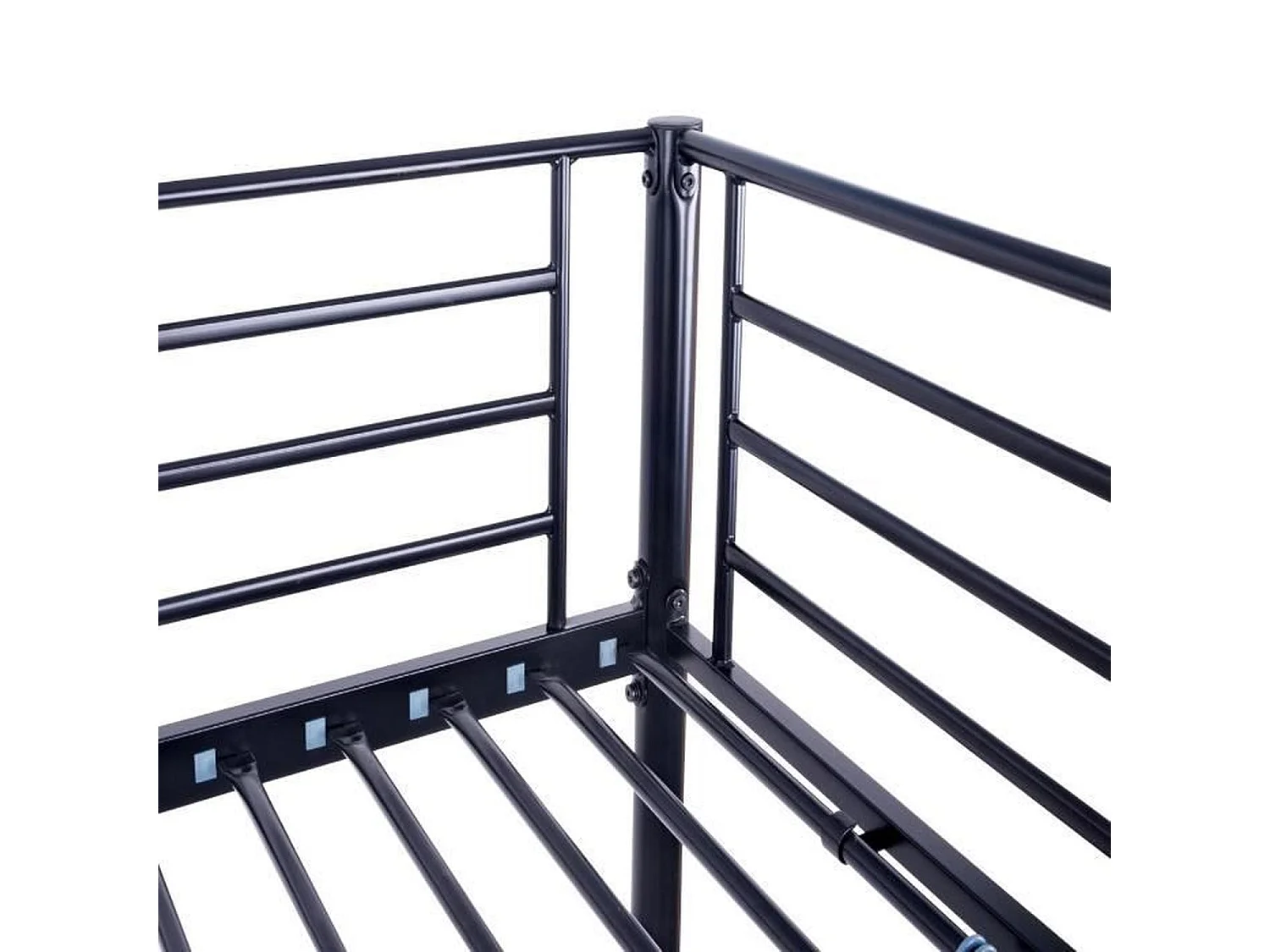 Lit mezzanine en métal noir ELIOT avec sommier inclus 140 x 200 cm