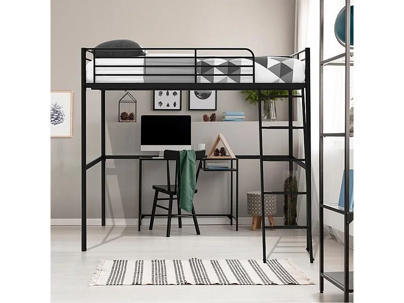 Litera ELIOT de Metal Negro 140 x 200 cm - Somier Incluido