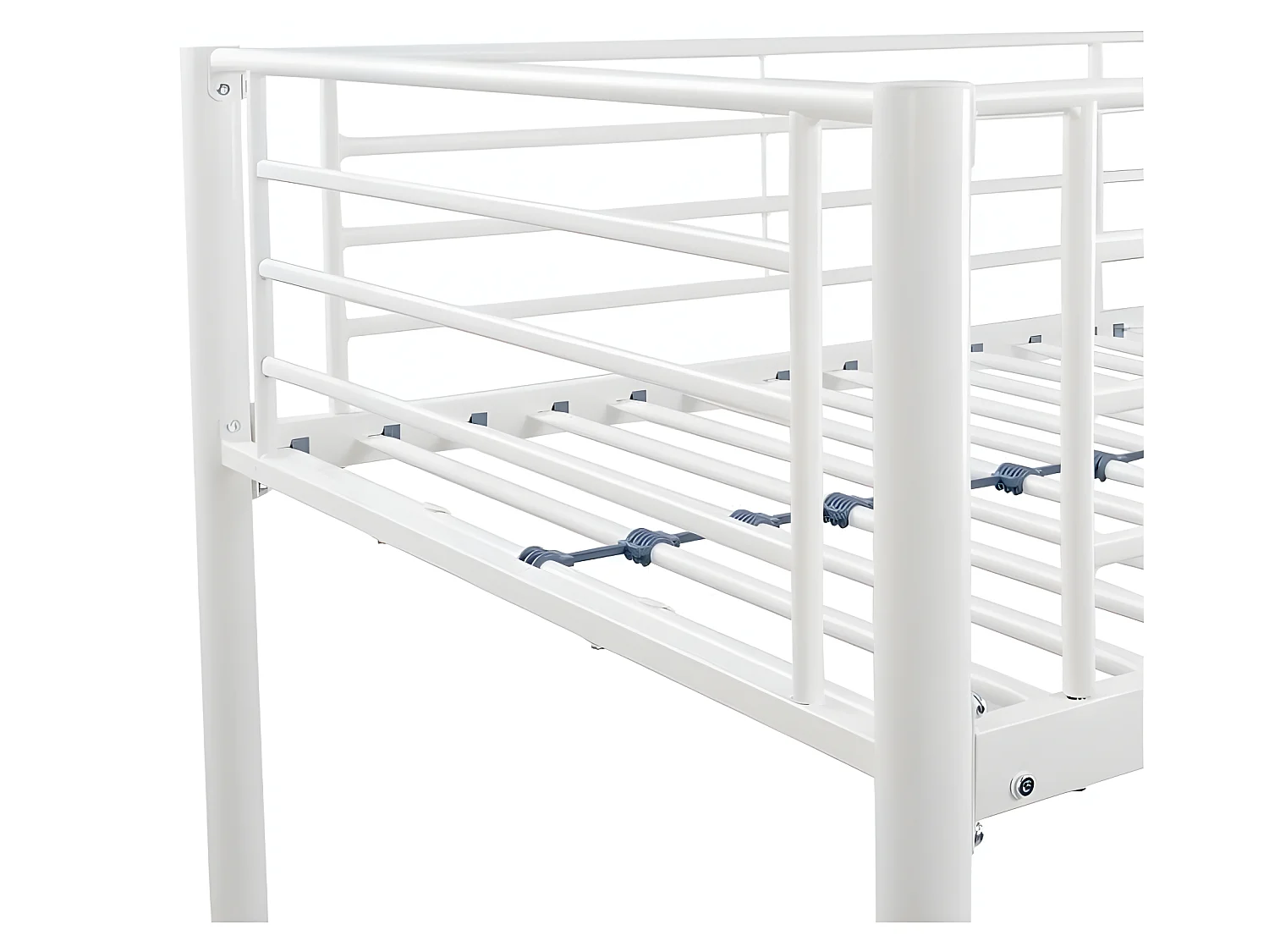 Lit mezzanine ELIOT 90 x 190 cm - Métal - Sommier inclus - Blanc