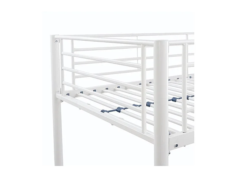 Lit mezzanine AUCUNE ELIOT 90 x 190 sommier inclus métal époxy blanc