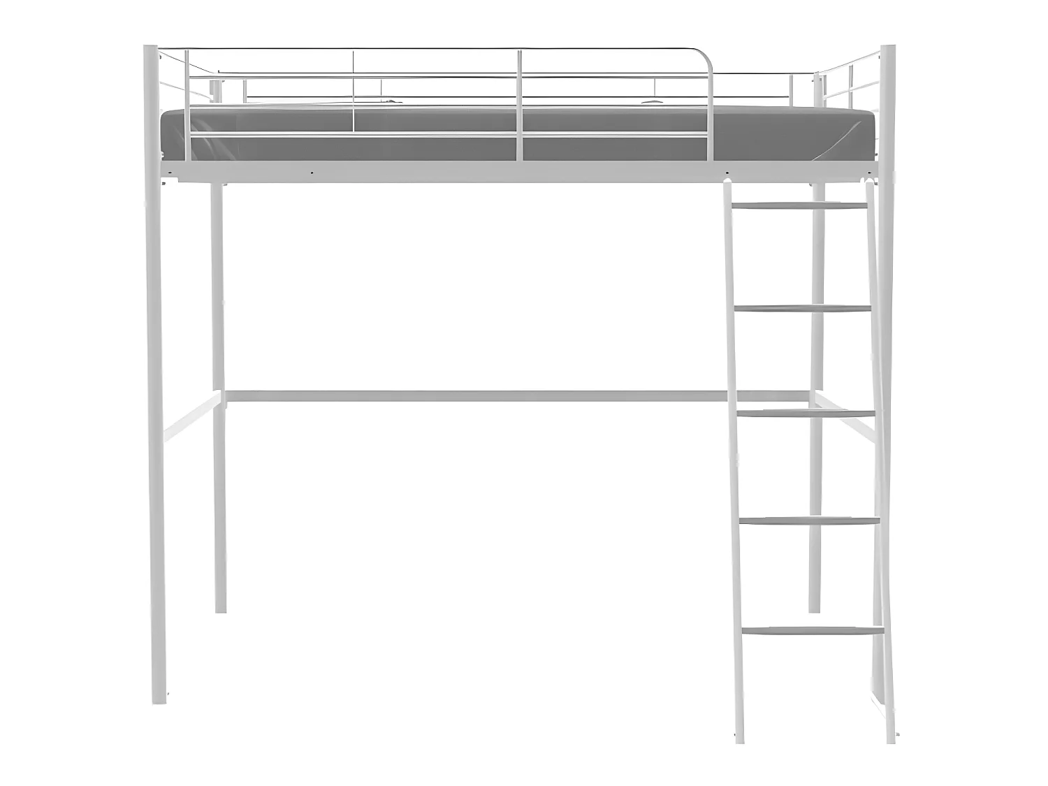 Lit mezzanine ELIOT 140 x 190 cm - Métal Blanc - Pour Enfant - Sommier Inclus