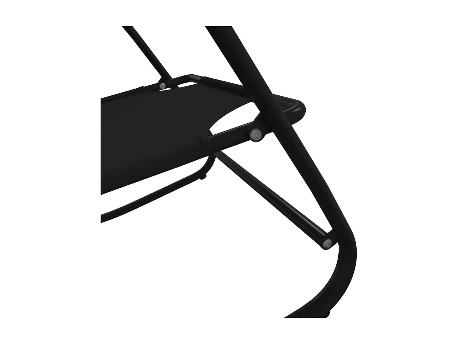 Lettino Prendisole a Dondolo in Acciaio e Textilene Nero