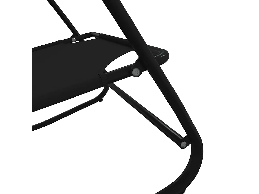 Chaise longue à bascule Noir Acier et textilène