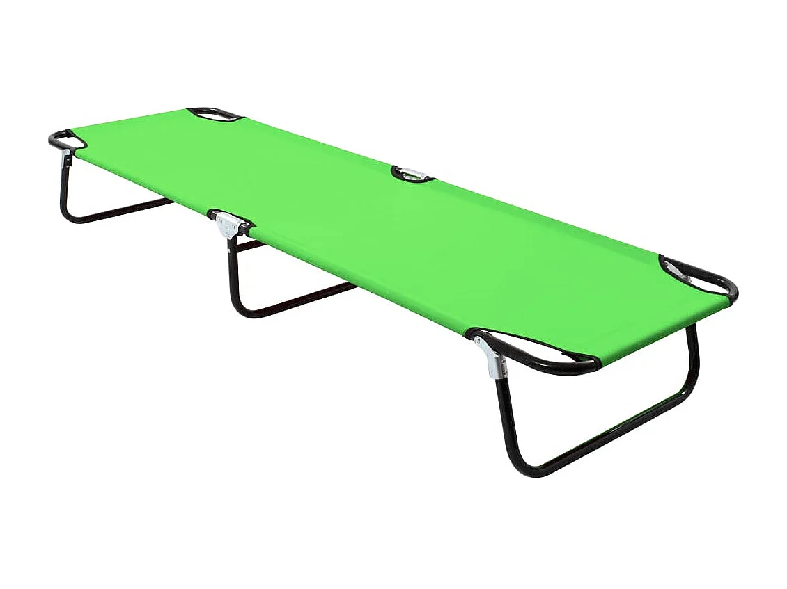Chaise longue pliable acier vert