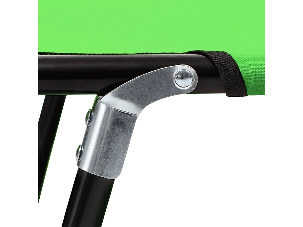 Chaise longue pliable acier vert