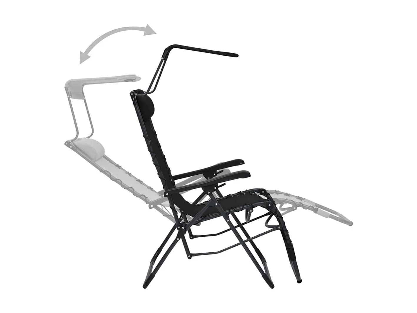 Chaise pliable de terrasse Textilène Noir